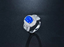 Load image into Gallery viewer, 5.86ctw Certified Natural Sapphire & Diamond Ring 18K White Gold
