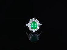 Load image into Gallery viewer, 2.40ctw Certified Natural Muzo Green Emerald & Diamond Ring 18K White Gold