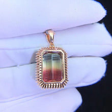 Load image into Gallery viewer, 12.280ctw Certified Natural Watermelon Tourmaline & Diamond Pendant 18K White Gold