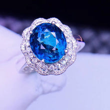 Load image into Gallery viewer, 4.78ctw Certified Natural Tourmaline & Diamond Ring 18K White Gold