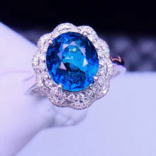 Load image into Gallery viewer, 4.78ctw Certified Natural Tourmaline & Diamond Ring 18K White Gold