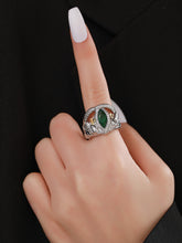 Load image into Gallery viewer, Rhinestone Decor Silver Ring
