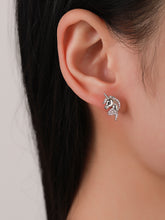Load image into Gallery viewer, Rhinestone Unicorn Decor Silver Mismatched Earrings
