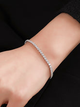 Load image into Gallery viewer, Cubic Zirconia Decor Silver Bracelet
