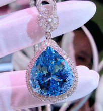 Load image into Gallery viewer, GUILD Certified 28.50ct Natural Santa Maria Aquamarine &amp; Diamond Pendant
