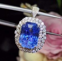Load image into Gallery viewer, Certified 11.11ctw Sri Lanka Natural Cornflower Blue Unheated Sapphire Ring &amp; Pendant in One Style
