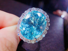Load image into Gallery viewer, GUILD Certified 17.95ct Natural Neon Blue Paraiba Tourmaline Ring &amp; Pendant in One Style
