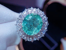 Load image into Gallery viewer, GUILD Certified 3.88ct Natural Paraiba Tourmaline Ring &amp; Pendant in One Style
