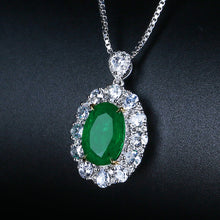 Load image into Gallery viewer, GRC Certified 3.00ct Natural Emerald &amp; Diamond Pendant
