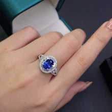 Load image into Gallery viewer, CGL Certified 2.68ctw Sri Lanka Natura Royal Blue Unheated Sapphire &amp; Diamond Ring

