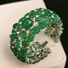 Load image into Gallery viewer, GRC Certified 96.65ctw Natural Emerald &amp; Diamond Bracelet
