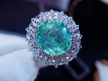 Load image into Gallery viewer, GUILD Certified 3.88ct Natural Paraiba Tourmaline Ring &amp; Pendant in One Style
