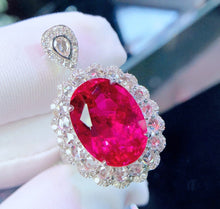 Load image into Gallery viewer, GUILD Certified 12.10ctw Natural Vivid Red Rubellite Tourmaline Ring &amp; Pendant in One Style
