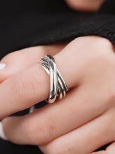Load image into Gallery viewer, Layered Silver Cuff Ring
