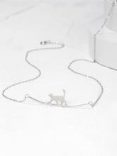 Load image into Gallery viewer, Cartoon Cat Silver Charm Necklace
