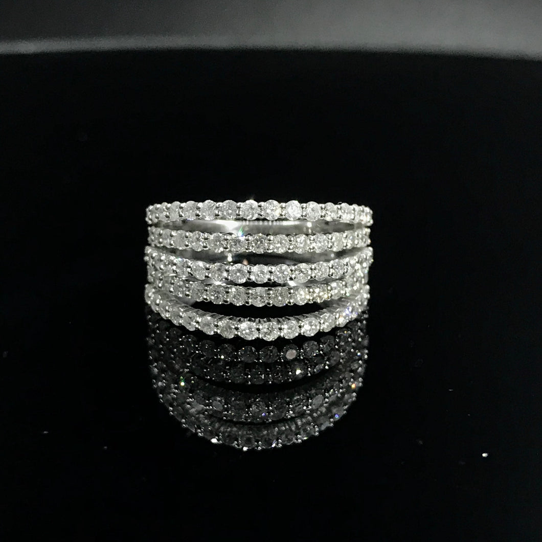 GRC Certified 1.33ctw Natural Diamond Ring 18K White Gold