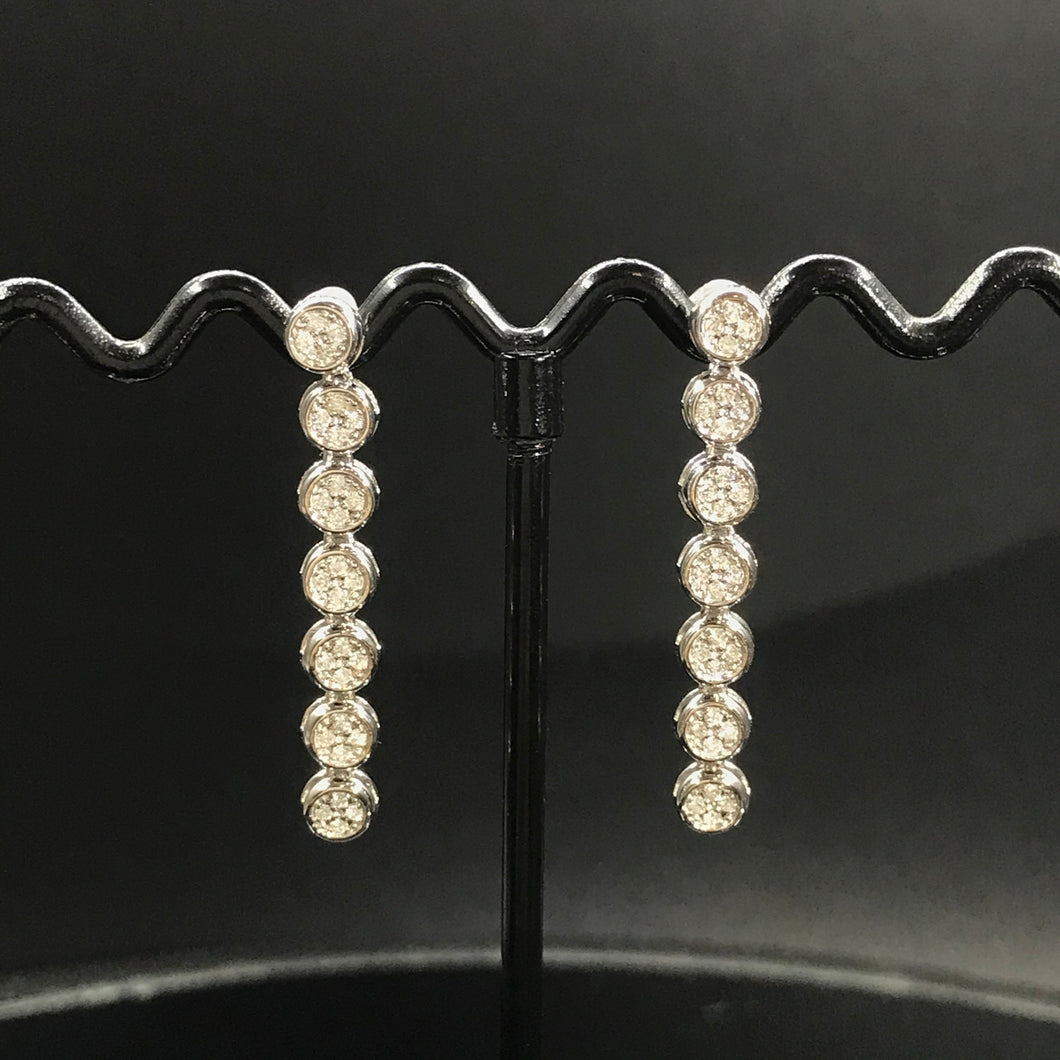 GRC Certified 0.36ctw Natural Diamond Earrings 18K White Gold