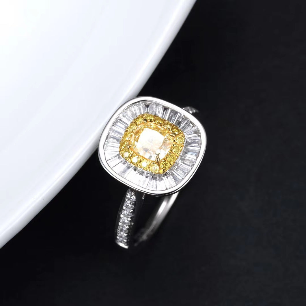 GRC Certified 1.242ctw Natural Yellow Diamond Ring