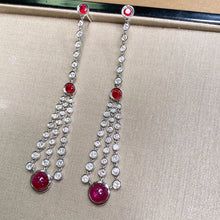 Load image into Gallery viewer, GRC Certified 3.53ctw Natural Burma Ruby &amp; Diamond Earrings
