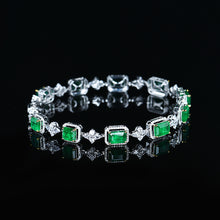 Load image into Gallery viewer, GRC Certified 8.42ctw Natural Emerald &amp; Diamond Bracelet
