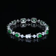 Load image into Gallery viewer, GRC Certified 8.42ctw Natural Emerald &amp; Diamond Bracelet
