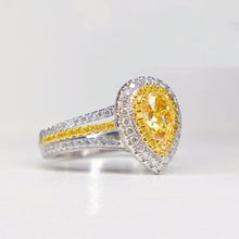 Load image into Gallery viewer, GIA Certified 1.57ctw Natural Yellow Diamond Ring 18K White Gold
