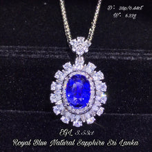Load image into Gallery viewer, CGL Certified 3.97ctw Sri Lanka Natural Unheated Sapphire Ring &amp; Pendant in One Sytle
