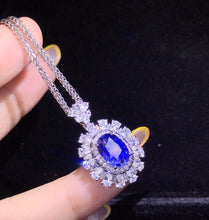 Load image into Gallery viewer, CGL Certified 3.97ctw Sri Lanka Natural Unheated Sapphire Ring &amp; Pendant in One Sytle
