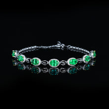 Load image into Gallery viewer, GRC Certified 3.28ctw Natural Emerald &amp; Diamond Bracelet
