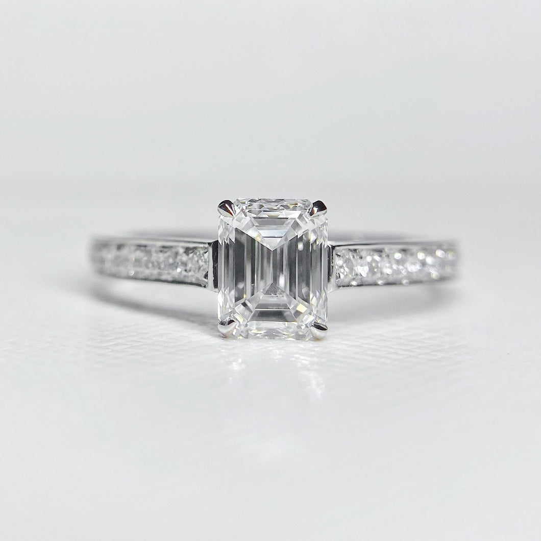 GIA Certified 1.010ct F SI1 Natural Diamond Ring 18K White Gold