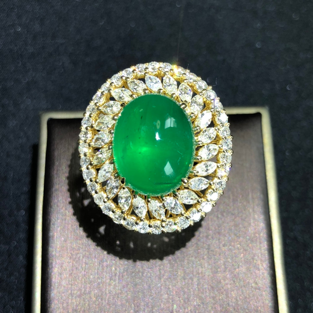 GRC Certified 14.14ctw Natural Emerald Ring & Pendant in One Style