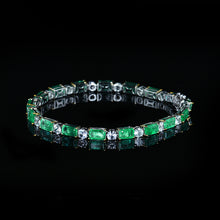 Load image into Gallery viewer, GRC Certified 7.51ctw Natural Emerald Bracelet 18K White Gold
