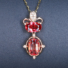 Load image into Gallery viewer, 1.630ctw Certified Natural Tourmaline &amp; Diamond Pendant 18K Yellow Gold

