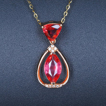 Load image into Gallery viewer, 2.31ctw Certified Pink Tourmaline &amp; Diamond Pendant 18K Yellow Gold

