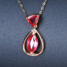Load image into Gallery viewer, 2.31ctw Certified Pink Tourmaline &amp; Diamond Pendant 18K Yellow Gold
