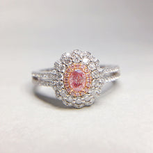 Load image into Gallery viewer, 0.579ctw Certified Pink Diamond Ring 18K White Gold
