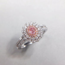 Load image into Gallery viewer, 0.579ctw Certified Pink Diamond Ring 18K White Gold
