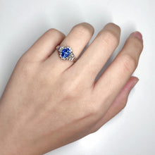 Load image into Gallery viewer, 2.110ctw Certified Sapphire &amp; Diamond Ring 18K White Gold
