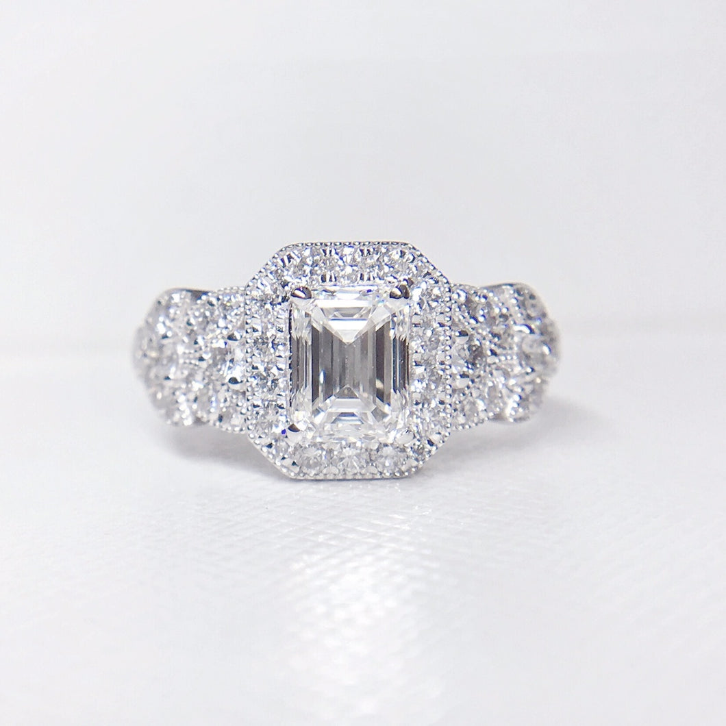 GIA Certified 1.61ctw Diamond Ring 18K White Gold