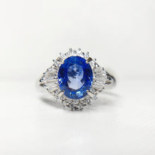 Load image into Gallery viewer, 2.180ctw Certified Sapphire &amp; Diamond Ring in18K White Gold
