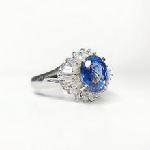 Load image into Gallery viewer, 2.180ctw Certified Sapphire &amp; Diamond Ring in18K White Gold
