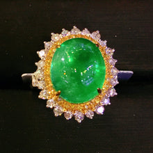 Load image into Gallery viewer, GRC Certified 8.870ctw Emerald &amp; Diamond Ring in 18K White Gold
