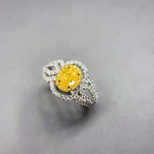 Load image into Gallery viewer, GIA Certified 1.228ctw Yellow Diamond Ring 18K White Gold
