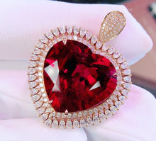 Load image into Gallery viewer, GUILD Certified 30.00ctw Natural Vivid Red Rubellite Tourmaline Ring &amp; Pendant in One Style
