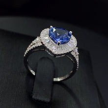 Load image into Gallery viewer, CGL Certified 2.69ctw Sri Lanka Natura Cornflower Blue Sapphire &amp; Diamond Ring 18K Gold
