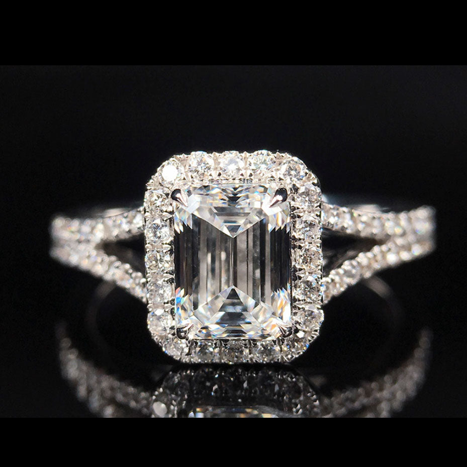 1.35ctw E VS1 Emerald Diamond Ring