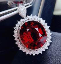 Load image into Gallery viewer, GUILD Certified 17.20ct Natural Vivid Red Rubellite Tourmaline Ring &amp; Pendant in One Style

