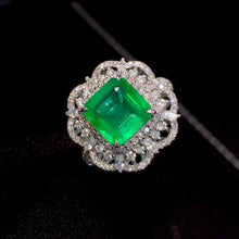 Load image into Gallery viewer, 3.00ct Certified Emerald &amp; Diamond Ring in 18K White Gold

