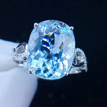 Load image into Gallery viewer, 5.00ct Certified Aquamarine &amp; Diamond Ring in 18K White Gold
