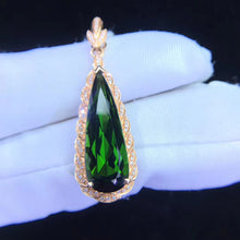 Load image into Gallery viewer, 6.85ct Certified Tourmaline &amp; Diamond Pendant 18K Gold
